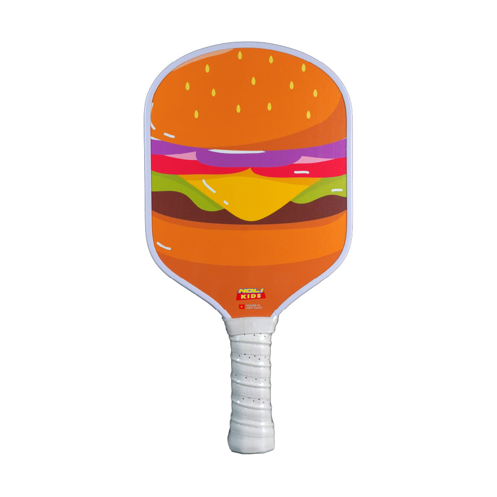 NOLI KIDS Pickleball Paddle – Super Lightweight PP Honeycomb Core | For Kids Ages 4–15 | Hamburger