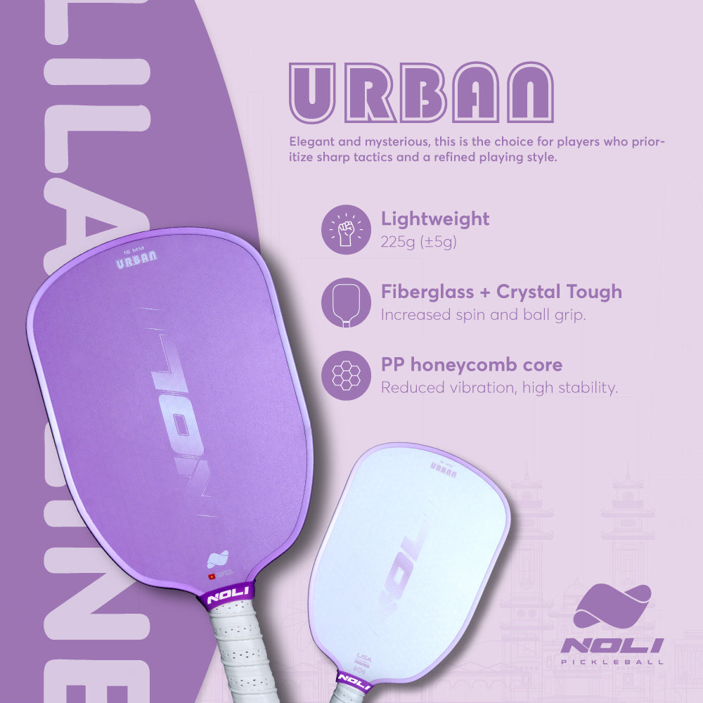 NOLI URBAN Pickleball Paddle – Lilac Line | Fiberglass Crystal Tough | Control Paddle
