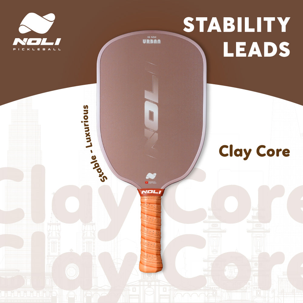 NOLI URBAN Pickleball Paddle – Clay Core – Excellent Control & Spin | Fiberglass Crystal Tough