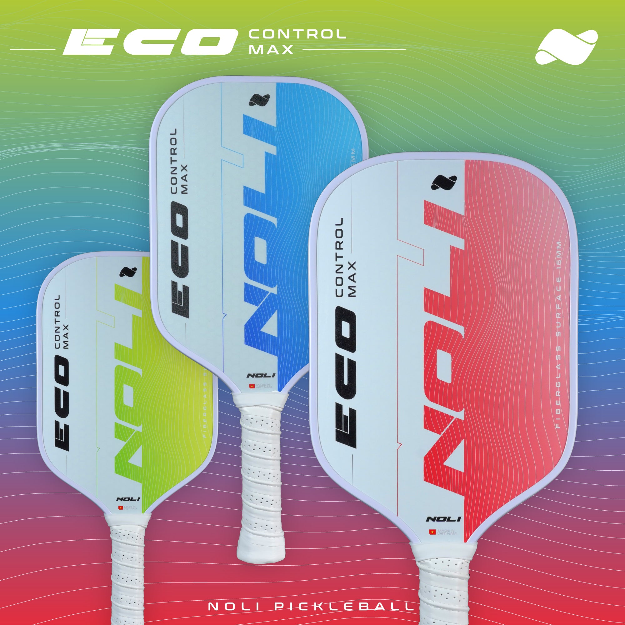 NOLI ECO CONTROL MAX PICKLEBALL PADDLE – ELITE CONTROL – STRONG SPIN – SOFT TOUCH FEEL - RED PULSE