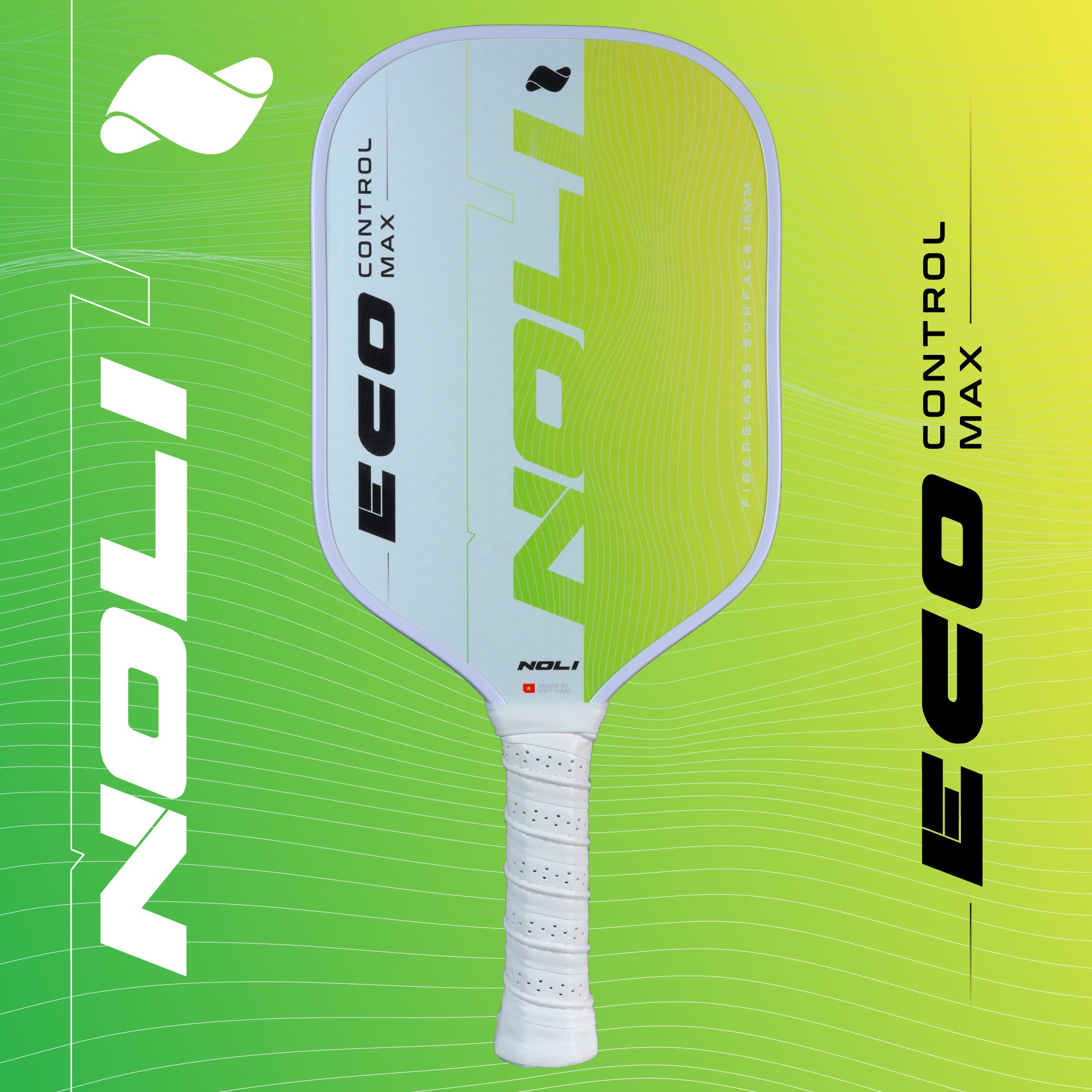 NOLI ECO CONTROL MAX PICKLEBALL PADDLE – ELITE CONTROL – STRONG SPIN – SOFT TOUCH FEEL - GREEN AURA