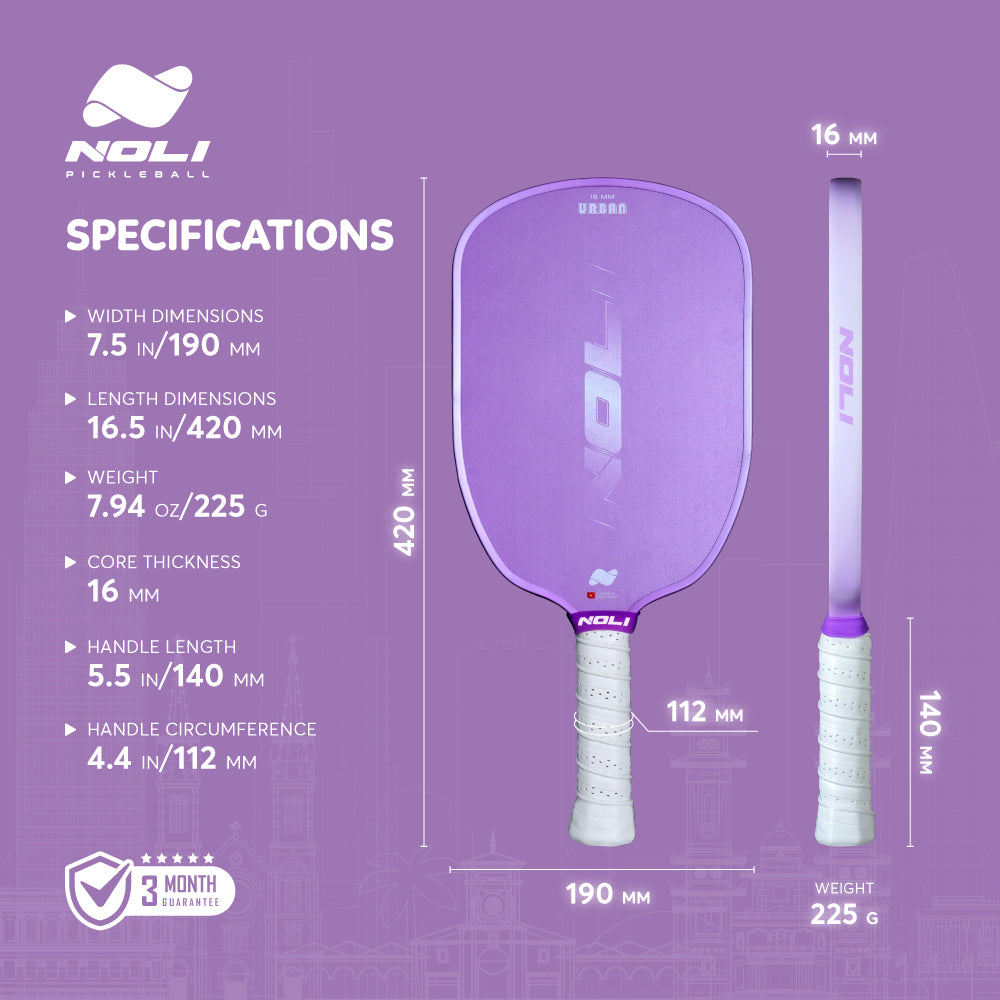 NOLI URBAN Pickleball Paddle – Lilac Line | Fiberglass Crystal Tough | Control Paddle