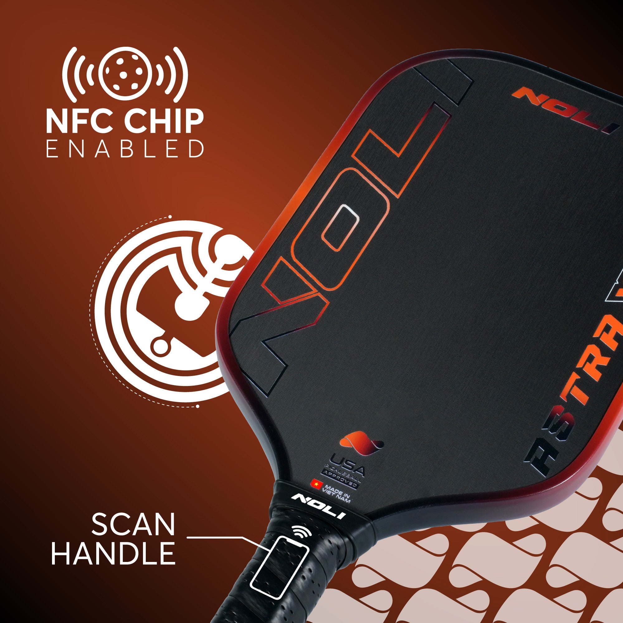NOLI ASTRA X PRO Pickleball Paddle - Inferno Orange