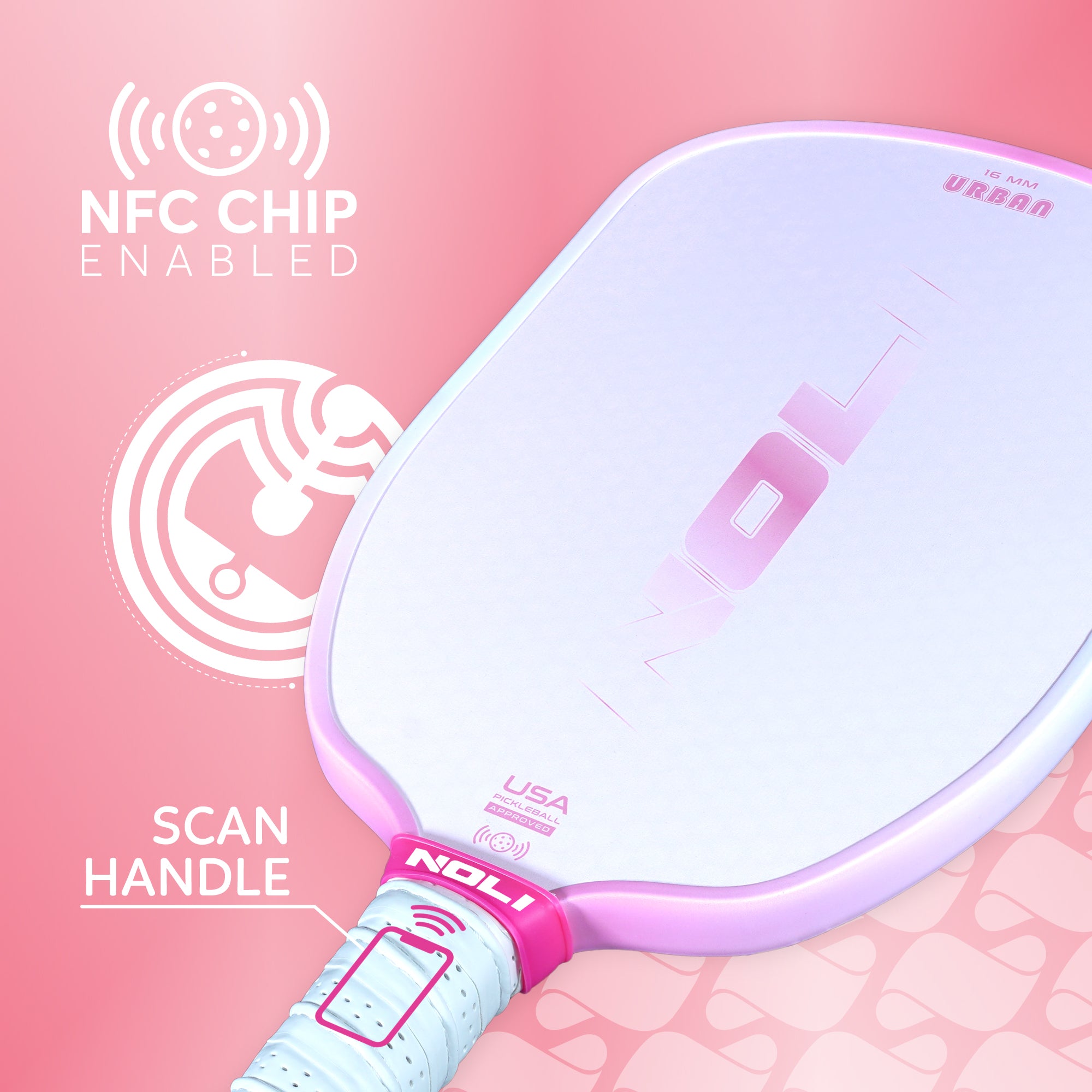 NOLI URBAN Pickleball Paddle – Pink Pop | Fiberglass Crystal Tough