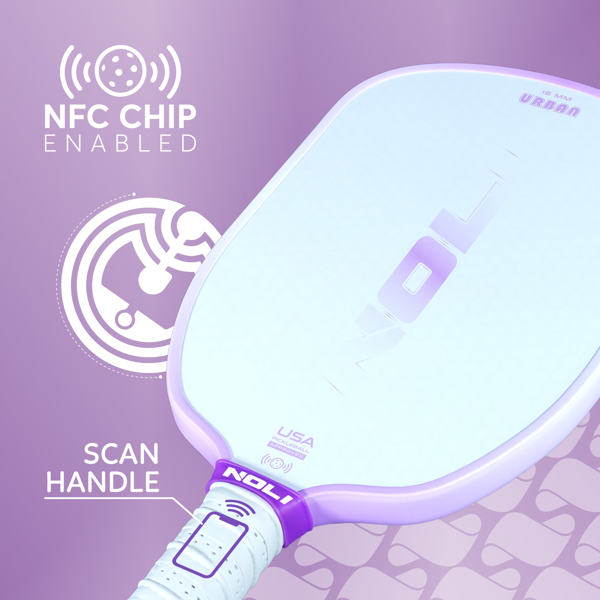 NOLI URBAN Pickleball Paddle – Lilac Line | Fiberglass Crystal Tough | Control Paddle