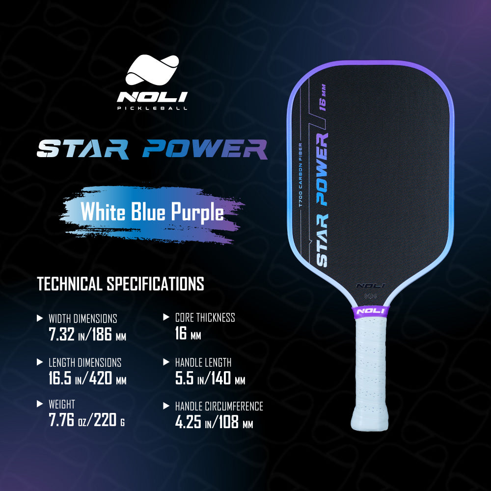 NOLI Star Power Pickleball Paddle - Vision Blue - 16mm